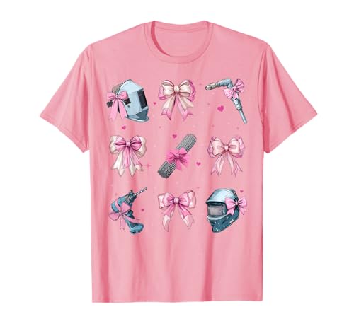 Schweißer Weld Girl Coquette Bow Pink Mom T-Shirt Schweißer Weld Girl Coquette Bow Pink Mom T-Shirt von Womens Pink Coquette Bow Welding Welder Gifts