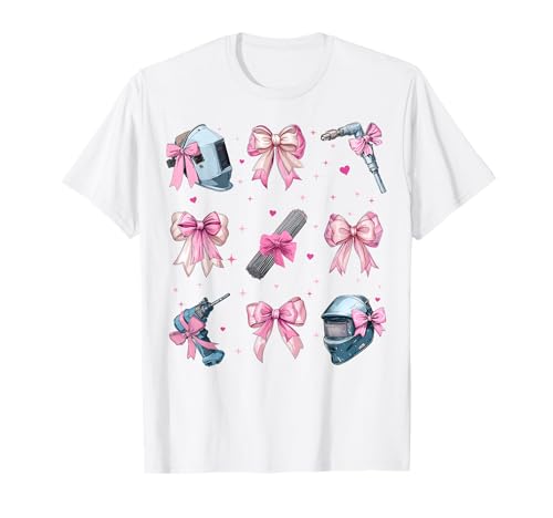 Schweißer Weld Girl Coquette Bow Pink Mom T-Shirt Schweißer Weld Girl Coquette Bow Pink Mom T-Shirt von Womens Pink Coquette Bow Welding Welder Gifts