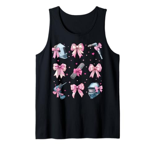 Schweißer Weld Girl Coquette Bow Pink Mom Tank Top Schweißer Weld Girl Coquette Bow Pink Mom Tank Top von Womens Pink Coquette Bow Welding Welder Gifts
