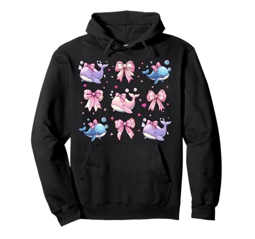 Wal Ozean Tier Mädchen Kokette Schleife Rosa Mama Pullover Hoodie von Womens Pink Coquette Bow Whale Ocean Animal Gifts
