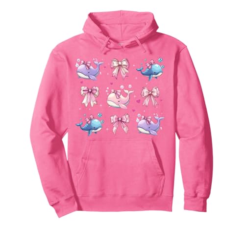 Wal Ozean Tier Mädchen Kokette Schleife Rosa Mama Pullover Hoodie von Womens Pink Coquette Bow Whale Ocean Animal Gifts