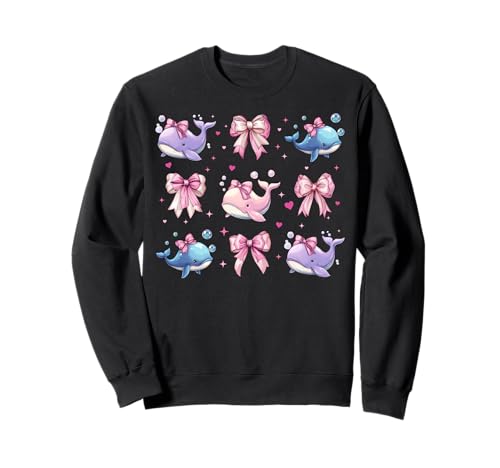 Wal Ozean Tier Mädchen Kokette Schleife Rosa Mama Sweatshirt von Womens Pink Coquette Bow Whale Ocean Animal Gifts