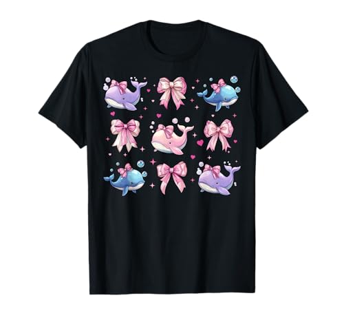 Wal Ozean Tier Mädchen Kokette Schleife Rosa Mama T-Shirt von Womens Pink Coquette Bow Whale Ocean Animal Gifts