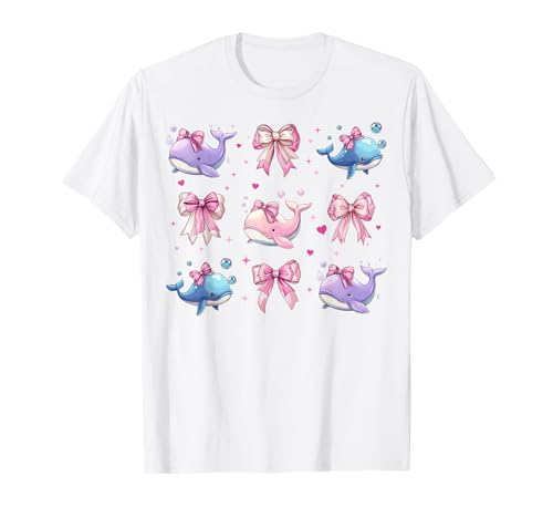 Wal Ozean Tier Mädchen Kokette Schleife Rosa Mama T-Shirt Wal Ozean Tier Mädchen Kokette Schleife Rosa Mama T-Shirt von Womens Pink Coquette Bow Whale Ocean Animal Gifts