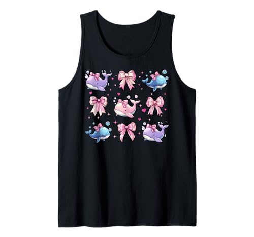 Wal Ozean Tier Mädchen Kokette Schleife Rosa Mama Tank Top von Womens Pink Coquette Bow Whale Ocean Animal Gifts