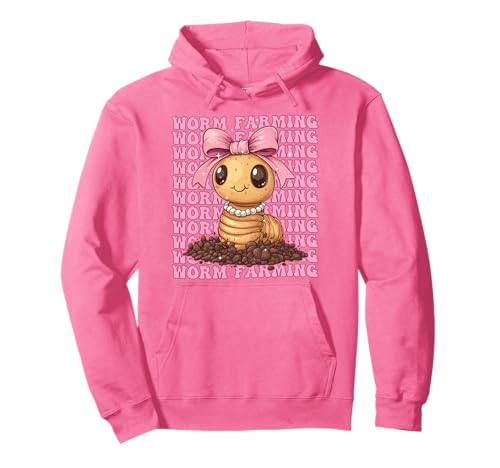 Wurmzucht Vermiculture Wurm Farmer Farm Girl Kokette Pullover Hoodie Wurmzucht Vermiculture Wurm Farmer Farm Girl Kokette Pullover Hoodie von Womens Pink Coquette Bow Worm Farming Gifts