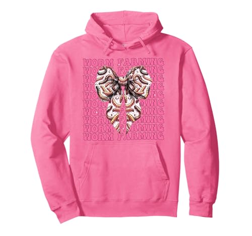 Wurmzucht Vermiculture Wurm Farmer Farm Girl Kokette Pullover Hoodie von Womens Pink Coquette Bow Worm Farming Gifts