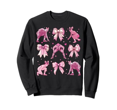 Wrestler Wrestling Girl Kokette Schleife Rosa Mama Sweatshirt von Womens Pink Coquette Bow Wrestler Wrestling Gifts