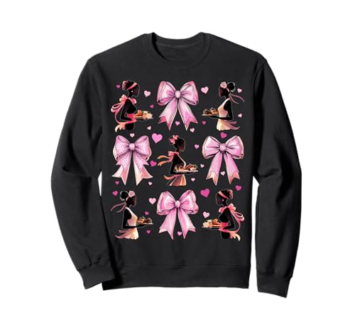 Coquette Bow Cafeteria Worker Mittagessen Dame Mädchen Mama Mama Sweatshirt von Womens Pink Coquette Ribbon Cafeteria Worker Gifts
