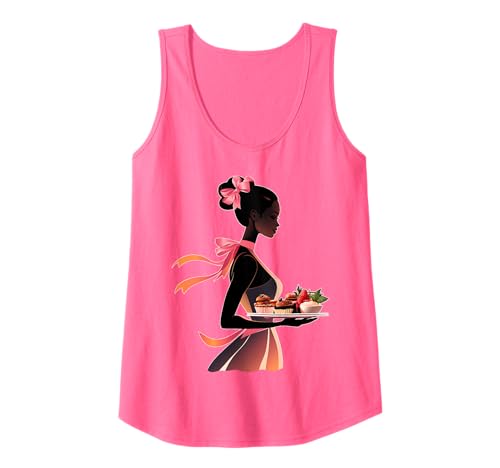 Coquette Bow Cafeteria Worker Mittagessen Dame Mädchen Mama Mama Tank Top von Womens Pink Coquette Ribbon Cafeteria Worker Gifts