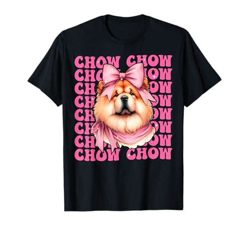 Kokette Schleife Chow Hund Mädchen Mama Muttertag Rosa T-Shirt Kokette Schleife Chow Hund Mädchen Mama Muttertag Rosa T-Shirt von Womens Pink Coquette Ribbon Chow Chow Dog Gifts
