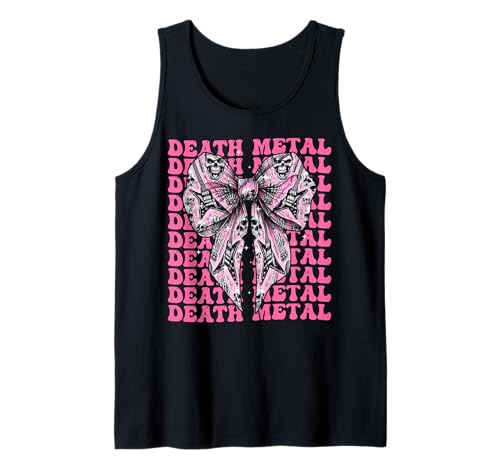 Coquette Bow Death Metal Heavy Metal E-Gitarre Girl Tank Top von Womens Pink Coquette Ribbon Death Metal Gifts