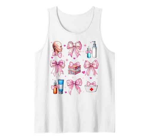 Coquette Bow Dermatologie Krankenschwester Derm Girl Mama Muttertag Tank Top von Womens Pink Coquette Ribbon Dermatologist Gifts