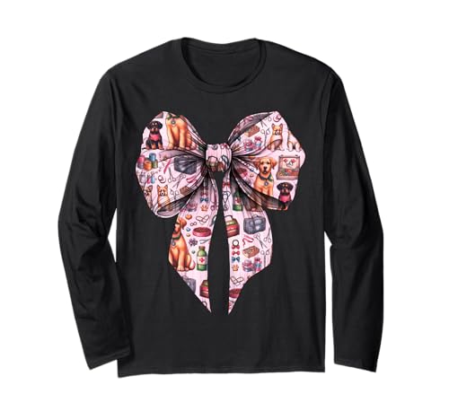 Coquette Bow Dog Rescue Adoption Girl Mom Mama Muttertag Langarmshirt von Womens Pink Coquette Ribbon Dog Rescue Gifts