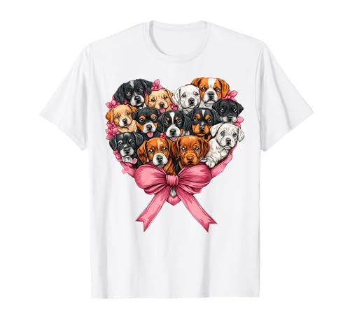 Coquette Bow Dog Rescue Adoption Girl Süße Hundewelpen T-Shirt von Womens Pink Coquette Ribbon Dog Rescue Gifts