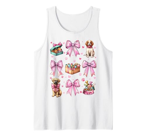 Kokette Schleife Hund sitzend Hund Lauflernhilfe Mädchen Mama Muttertag Tank Top Kokette Schleife Hund sitzend Hund Lauflernhilfe Mädchen Mama Muttertag Tank Top von Womens Pink Coquette Ribbon Dog Sitter Gifts