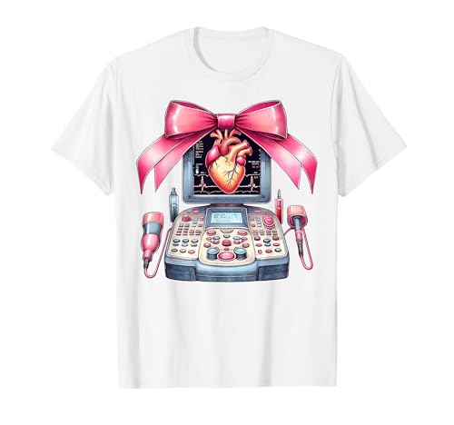 Coquette Bow Echo Tech Echokardiographie Techniker Mädchen Mama T-Shirt von Womens Pink Coquette Ribbon Echo Tech Gifts