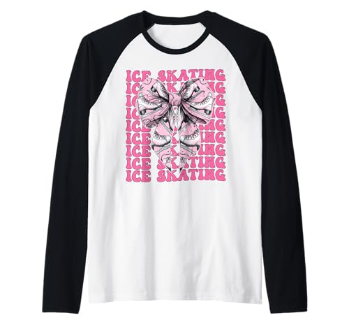 Coquette Bow Ice Skating Ice Skater Eiskunstlauf Mädchen Mama Raglan Coquette Bow Ice Skating Ice Skater Eiskunstlauf Mädchen Mama Raglan von Womens Pink Coquette Ribbon Figure Skating Gifts