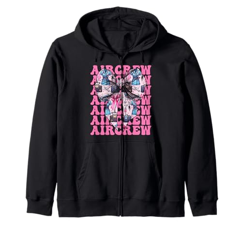 Aircrew Flug Krankenschwester Flug Sanitäter Sanitäter Mädchen Kokette Kapuzenjacke Aircrew Flug Krankenschwester Flug Sanitäter Sanitäter Mädchen Kokette Kapuzenjacke von Womens Pink Coquette Ribbon Flight Nurse Gifts