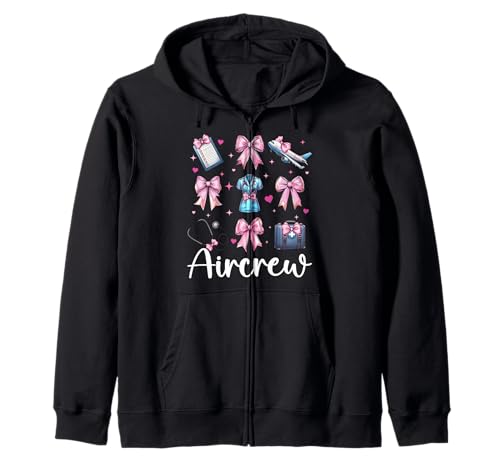 Aircrew Flug Krankenschwester Flug Sanitäter Sanitäter Mädchen Kokette Kapuzenjacke Aircrew Flug Krankenschwester Flug Sanitäter Sanitäter Mädchen Kokette Kapuzenjacke von Womens Pink Coquette Ribbon Flight Nurse Gifts