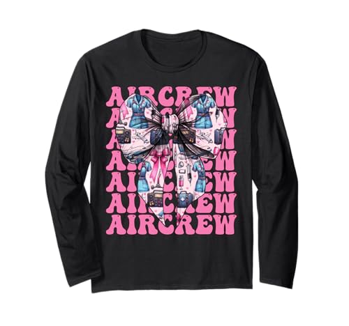 Aircrew Flug Krankenschwester Flug Sanitäter Sanitäter Mädchen Kokette Langarmshirt Aircrew Flug Krankenschwester Flug Sanitäter Sanitäter Mädchen Kokette Langarmshirt von Womens Pink Coquette Ribbon Flight Nurse Gifts