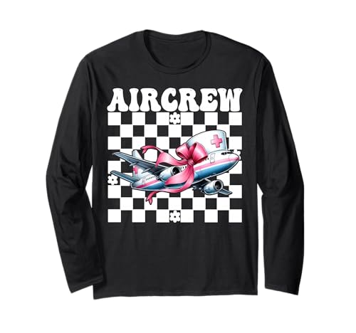 Aircrew Flug Krankenschwester Flug Sanitäter Sanitäter Mädchen Kokette Langarmshirt Aircrew Flug Krankenschwester Flug Sanitäter Sanitäter Mädchen Kokette Langarmshirt von Womens Pink Coquette Ribbon Flight Nurse Gifts