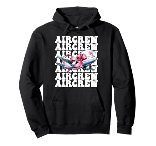 Aircrew Flug Krankenschwester Flug Sanitäter Sanitäter Mädchen Kokette Pullover Hoodie von Womens Pink Coquette Ribbon Flight Nurse Gifts