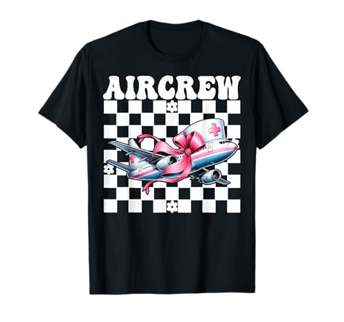 Aircrew Flug Krankenschwester Flug Sanitäter Sanitäter Mädchen Kokette T-Shirt von Womens Pink Coquette Ribbon Flight Nurse Gifts