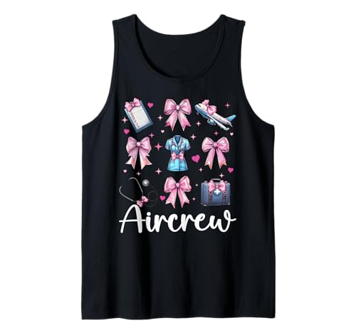 Aircrew Flug Krankenschwester Flug Sanitäter Sanitäter Mädchen Kokette Tank Top Aircrew Flug Krankenschwester Flug Sanitäter Sanitäter Mädchen Kokette Tank Top von Womens Pink Coquette Ribbon Flight Nurse Gifts