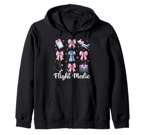 Flight Medic Flight Nurse Sanitäter Mädchen Mama Kokette Bogen Kapuzenjacke Flight Medic Flight Nurse Sanitäter Mädchen Mama Kokette Bogen Kapuzenjacke von Womens Pink Coquette Ribbon Flight Nurse Gifts