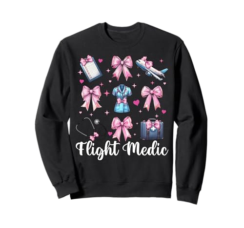 Flight Medic Flight Nurse Sanitäter Mädchen Mama Kokette Bogen Sweatshirt Flight Medic Flight Nurse Sanitäter Mädchen Mama Kokette Bogen Sweatshirt von Womens Pink Coquette Ribbon Flight Nurse Gifts