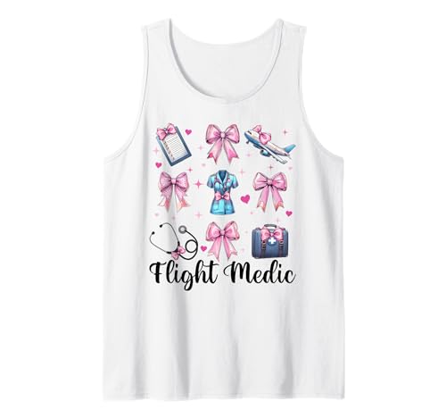Flight Medic Flight Nurse Sanitäter Mädchen Mama Kokette Bogen Tank Top Flight Medic Flight Nurse Sanitäter Mädchen Mama Kokette Bogen Tank Top von Womens Pink Coquette Ribbon Flight Nurse Gifts