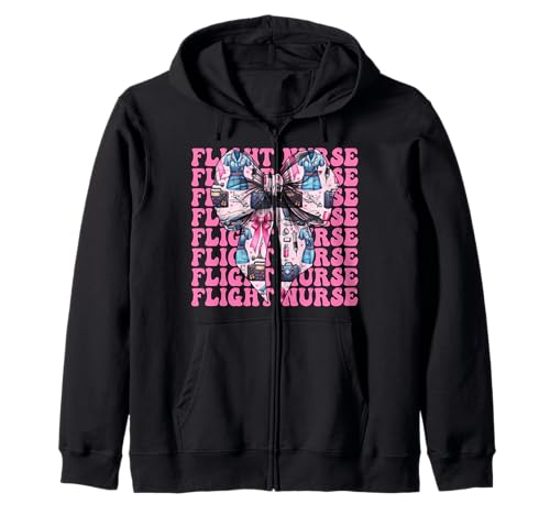 Flug Krankenschwester Krankenpflege Flug Sanitäter Sanitäter Mädchen Kokette Kapuzenjacke Flug Krankenschwester Krankenpflege Flug Sanitäter Sanitäter Mädchen Kokette Kapuzenjacke von Womens Pink Coquette Ribbon Flight Nurse Gifts