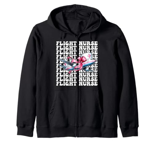 Flug Krankenschwester Krankenpflege Flug Sanitäter Sanitäter Mädchen Kokette Kapuzenjacke Flug Krankenschwester Krankenpflege Flug Sanitäter Sanitäter Mädchen Kokette Kapuzenjacke von Womens Pink Coquette Ribbon Flight Nurse Gifts