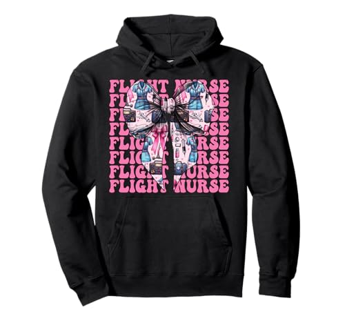 Flug Krankenschwester Krankenpflege Flug Sanitäter Sanitäter Mädchen Kokette Pullover Hoodie Flug Krankenschwester Krankenpflege Flug Sanitäter Sanitäter Mädchen Kokette Pullover Hoodie von Womens Pink Coquette Ribbon Flight Nurse Gifts