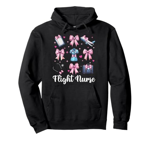 Flug Krankenschwester Krankenpflege Flug Sanitäter Sanitäter Mädchen Kokette Pullover Hoodie Flug Krankenschwester Krankenpflege Flug Sanitäter Sanitäter Mädchen Kokette Pullover Hoodie von Womens Pink Coquette Ribbon Flight Nurse Gifts