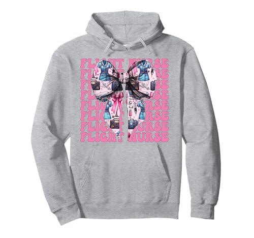 Flug Krankenschwester Krankenpflege Flug Sanitäter Sanitäter Mädchen Kokette Pullover Hoodie Flug Krankenschwester Krankenpflege Flug Sanitäter Sanitäter Mädchen Kokette Pullover Hoodie von Womens Pink Coquette Ribbon Flight Nurse Gifts