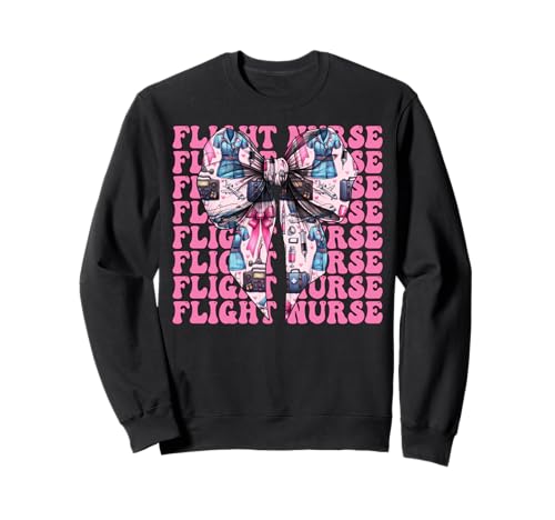 Flug Krankenschwester Krankenpflege Flug Sanitäter Sanitäter Mädchen Kokette Sweatshirt von Womens Pink Coquette Ribbon Flight Nurse Gifts