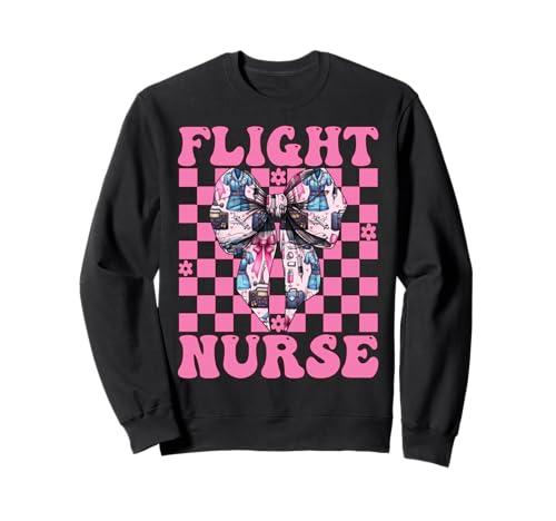 Flug Krankenschwester Krankenpflege Flug Sanitäter Sanitäter Mädchen Kokette Sweatshirt von Womens Pink Coquette Ribbon Flight Nurse Gifts