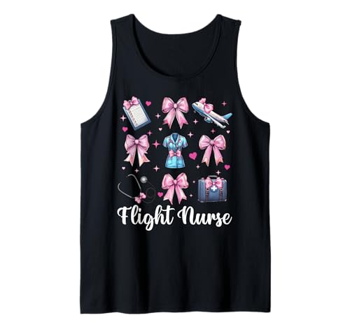 Flug Krankenschwester Krankenpflege Flug Sanitäter Sanitäter Mädchen Kokette Tank Top Flug Krankenschwester Krankenpflege Flug Sanitäter Sanitäter Mädchen Kokette Tank Top von Womens Pink Coquette Ribbon Flight Nurse Gifts