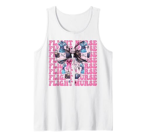 Flug Krankenschwester Krankenpflege Flug Sanitäter Sanitäter Mädchen Kokette Tank Top Flug Krankenschwester Krankenpflege Flug Sanitäter Sanitäter Mädchen Kokette Tank Top von Womens Pink Coquette Ribbon Flight Nurse Gifts