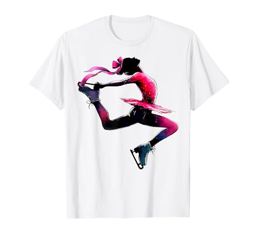 Coquette Bow Eiskunstlauf Eiskunstlauf Eiskunstlauf Mädchen Mama T-Shirt von Womens Pink Coquette Ribbon Ice Skater Gifts