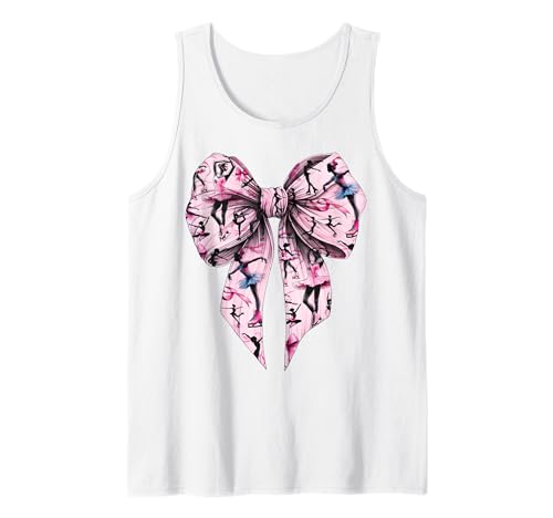 Coquette Bow Eiskunstlauf Eiskunstlauf Eiskunstlauf Mädchen Mama Tank Top von Womens Pink Coquette Ribbon Ice Skater Gifts