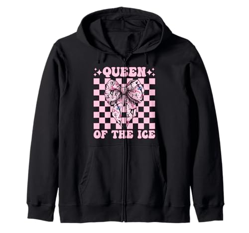 Eiskunstlauf-Eiskunstlauf-Eiskunstlauf-Mädchen Kapuzenjacke von Womens Pink Coquette Ribbon Ice Skater Gifts
