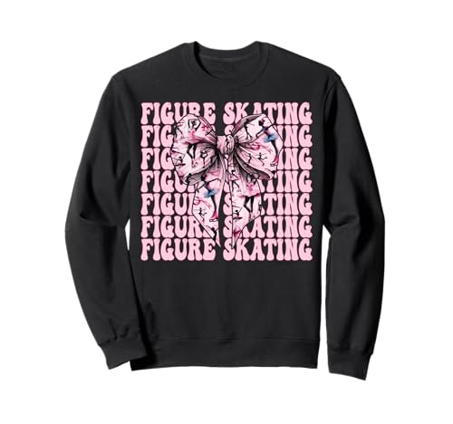 Eiskunstlauf Eiskunstlauf Eiskunstlauf Mädchen Mama Kokette Sweatshirt Eiskunstlauf Eiskunstlauf Eiskunstlauf Mädchen Mama Kokette Sweatshirt von Womens Pink Coquette Ribbon Ice Skater Gifts