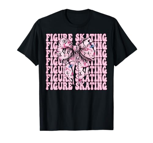Eiskunstlauf Eiskunstlauf Eiskunstlauf Mädchen Mama Kokette T-Shirt Eiskunstlauf Eiskunstlauf Eiskunstlauf Mädchen Mama Kokette T-Shirt von Womens Pink Coquette Ribbon Ice Skater Gifts
