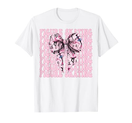 Eiskunstlauf Eiskunstlauf Eiskunstlauf Mädchen Mama Kokette T-Shirt Eiskunstlauf Eiskunstlauf Eiskunstlauf Mädchen Mama Kokette T-Shirt von Womens Pink Coquette Ribbon Ice Skater Gifts