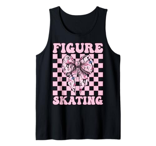 Eiskunstlauf Eiskunstlauf Eiskunstlauf Mädchen Mama Kokette Tank Top Eiskunstlauf Eiskunstlauf Eiskunstlauf Mädchen Mama Kokette Tank Top von Womens Pink Coquette Ribbon Ice Skater Gifts