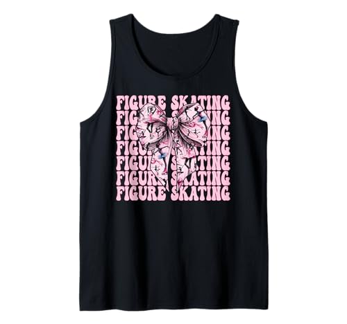 Eiskunstlauf Eiskunstlauf Eiskunstlauf Mädchen Mama Kokette Tank Top Eiskunstlauf Eiskunstlauf Eiskunstlauf Mädchen Mama Kokette Tank Top von Womens Pink Coquette Ribbon Ice Skater Gifts