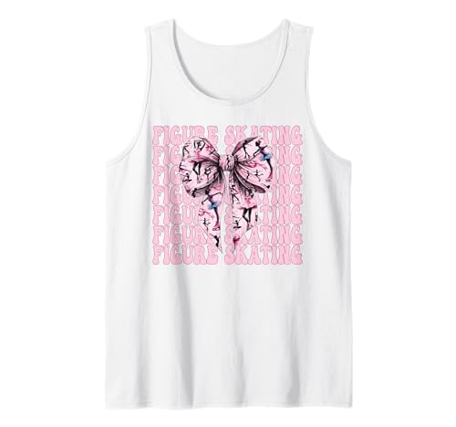 Eiskunstlauf Eiskunstlauf Eiskunstlauf Mädchen Mama Kokette Tank Top Eiskunstlauf Eiskunstlauf Eiskunstlauf Mädchen Mama Kokette Tank Top von Womens Pink Coquette Ribbon Ice Skater Gifts